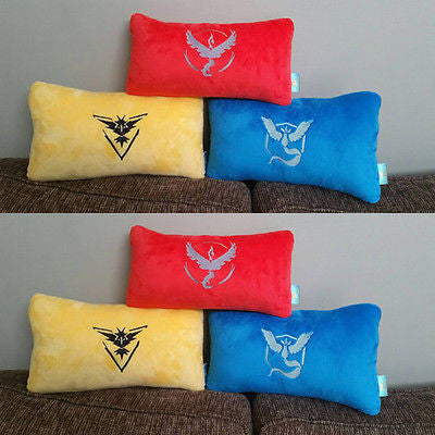 8X13inch Pokemon Go Team Valor Team Mystic Team Instinct Soft Stuffed Pillow Bolster Home Sofa Decor Cushion