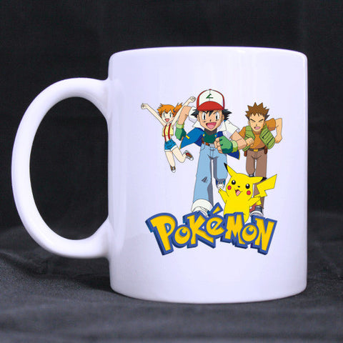 Anime pokemon Custom Personalized Water Coffee Mugs Beer Mug White Ceramic Cups 11 OZ Office Home Cup one Sides Printed Qi-2